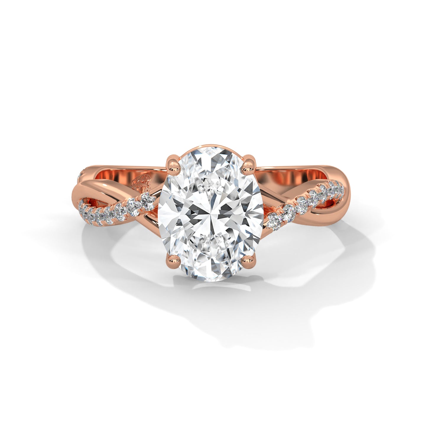 Kyra- Oval Cut Twist Band Engagement ring