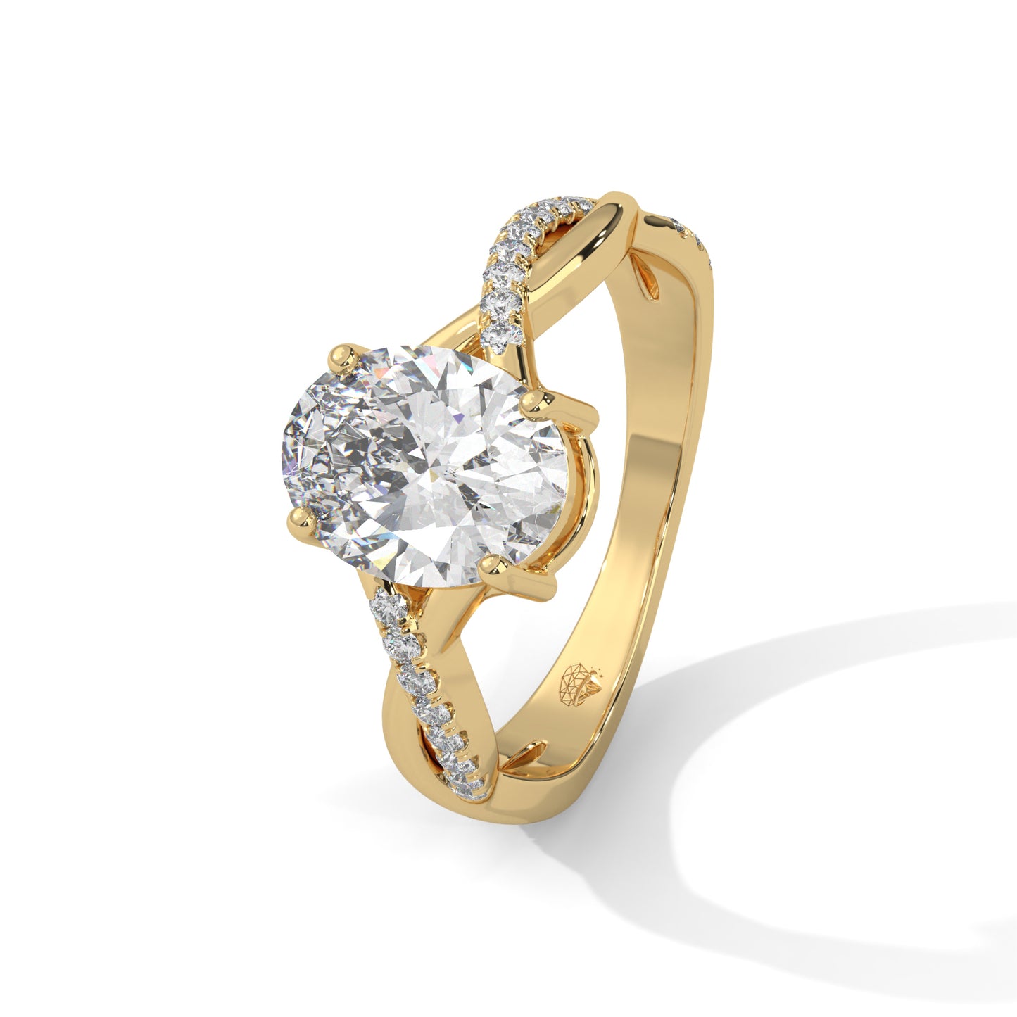 Kyra- Oval Cut Twist Band Engagement ring