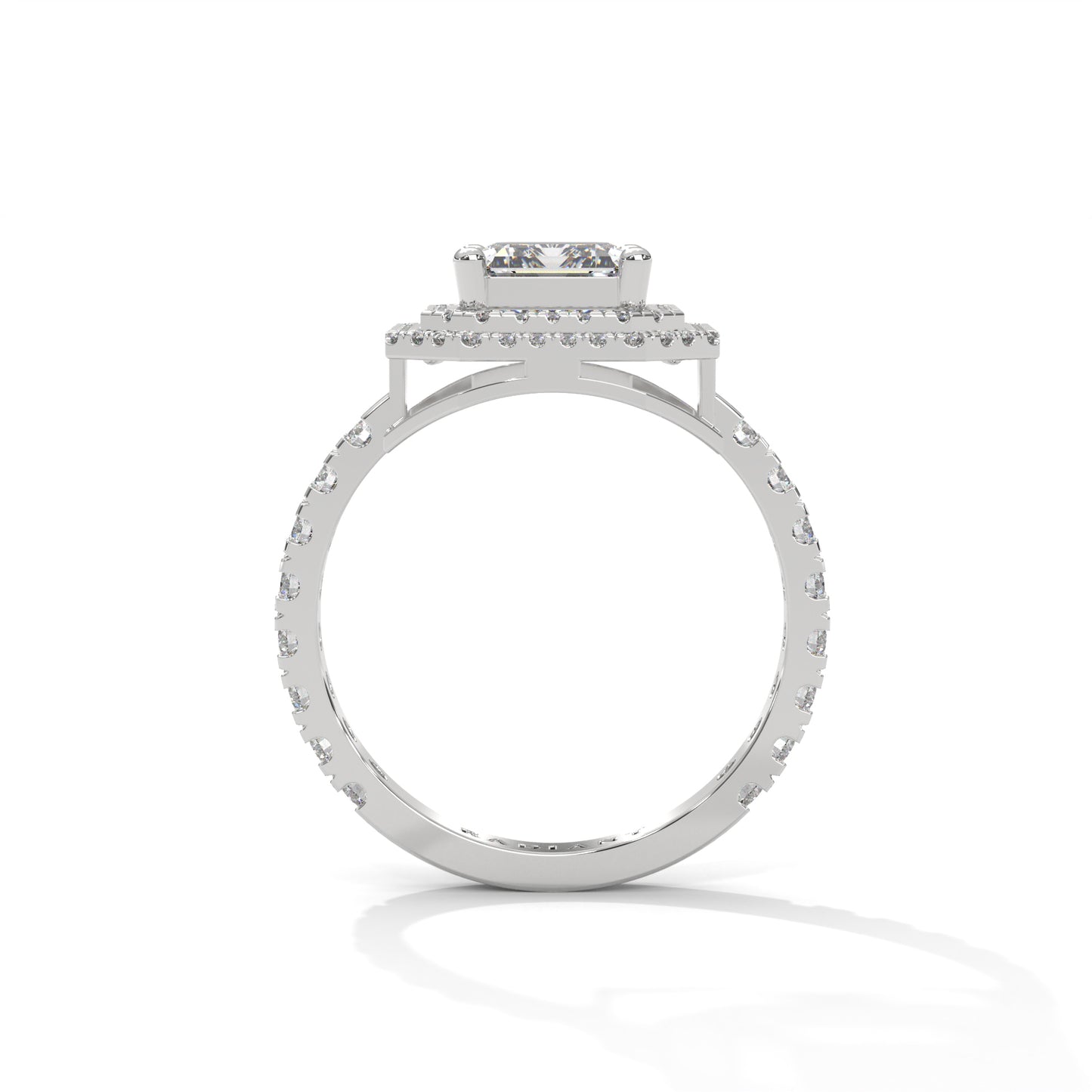 Felicity - Emerald Cut Diamond with Double Halo