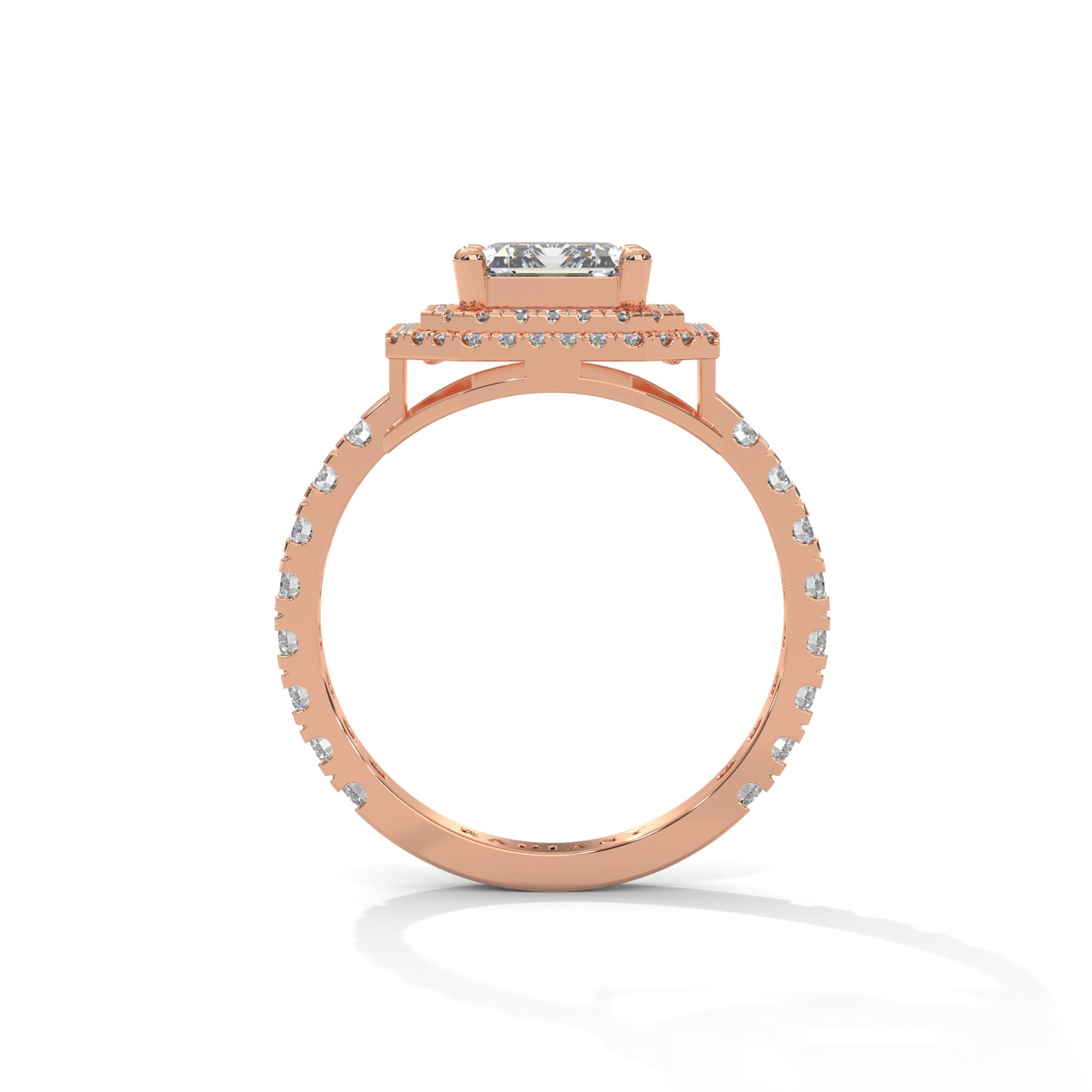 Felicity - Emerald Cut Diamond with Double Halo