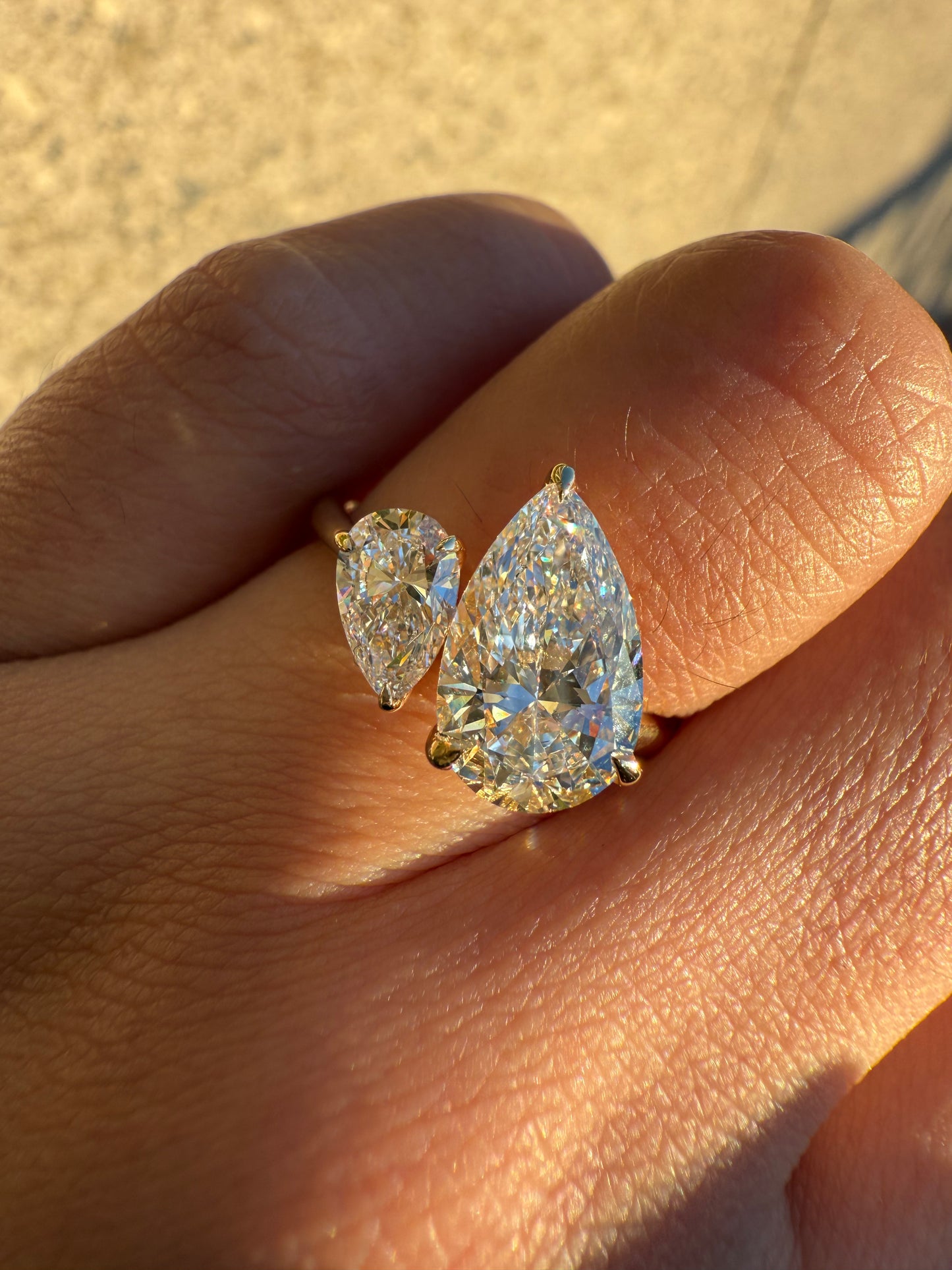 Aashi - Pear Lab Grown Engagement Ring