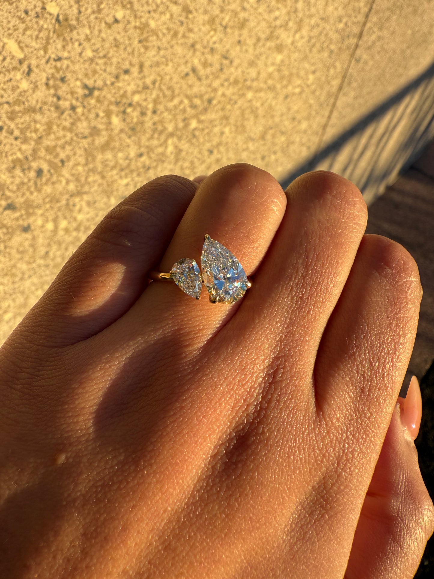 Aashi - Pear Lab Grown Engagement Ring