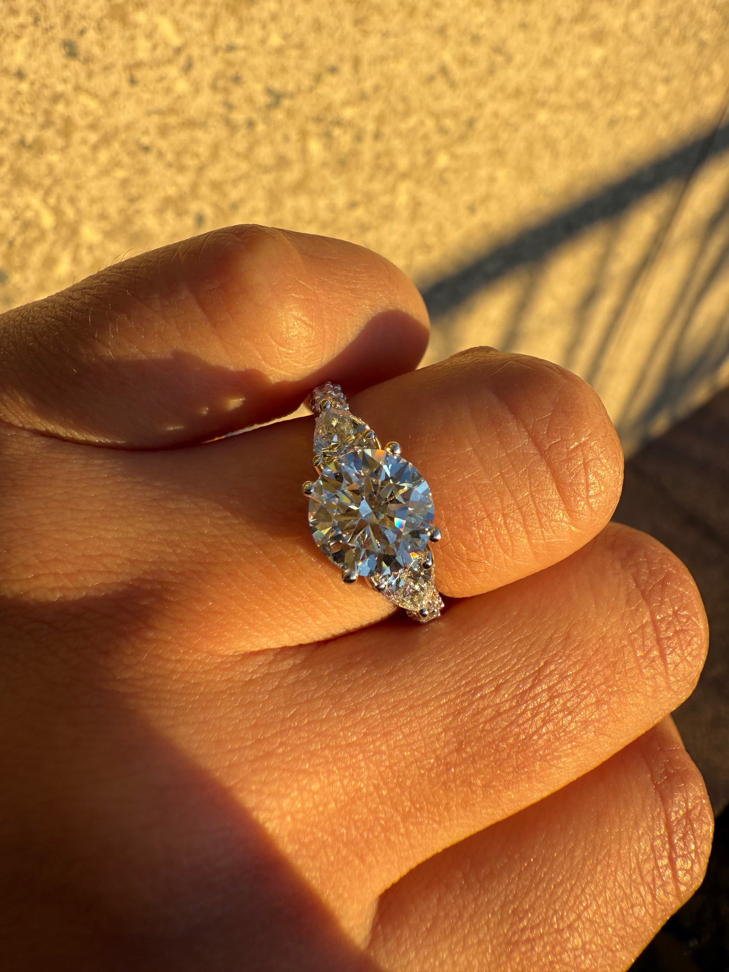 Aanya - Round Lab Grown Trilogy Engagement ring