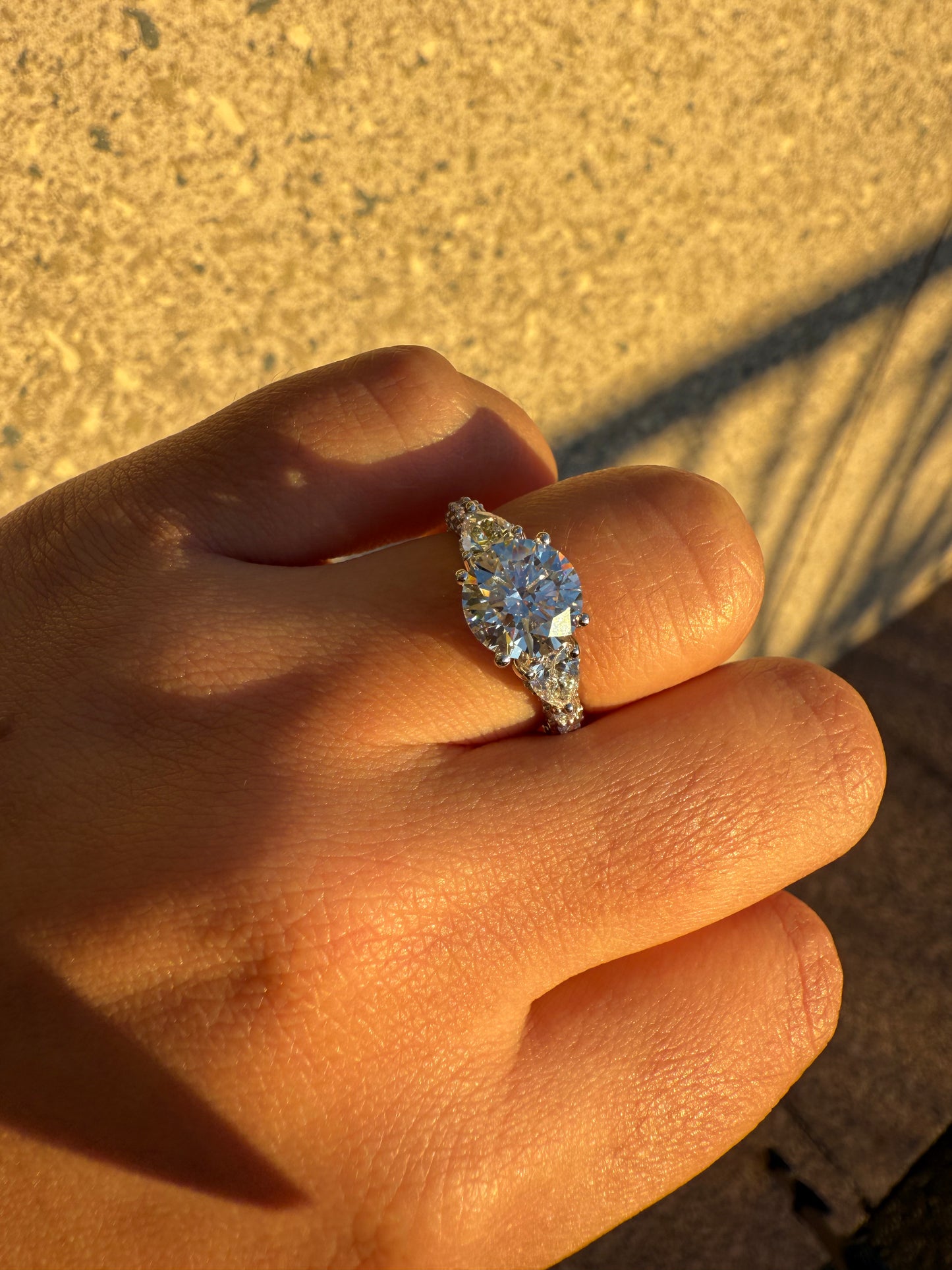 Aanya - Round Lab Grown Trilogy Engagement ring