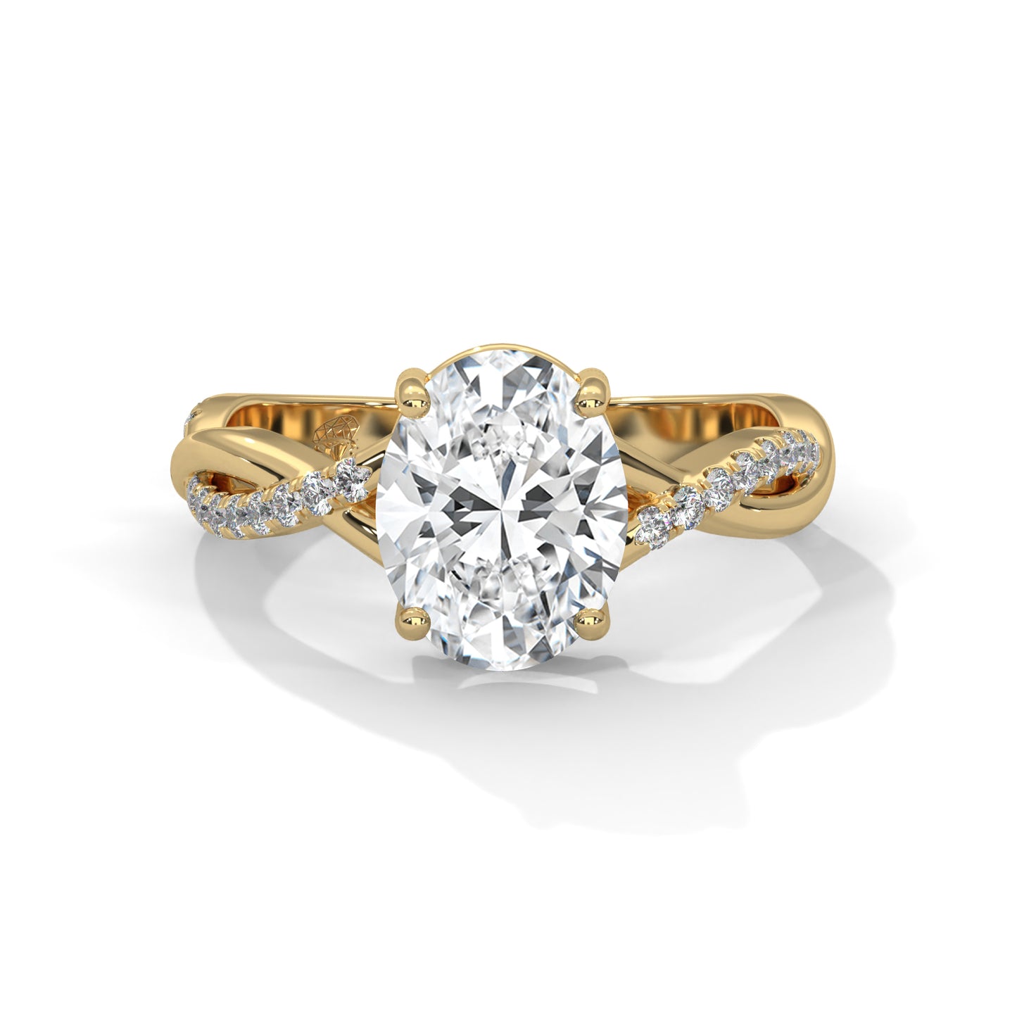 Kyra- Oval Cut Twist Band Engagement ring