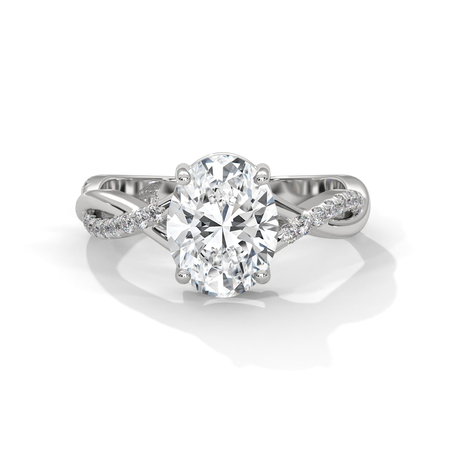 Kyra- Oval Cut Twist Band Engagement ring