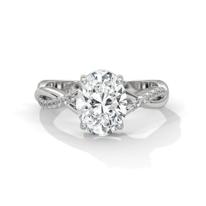 Kyra- Oval Cut Twist Band Engagement ring