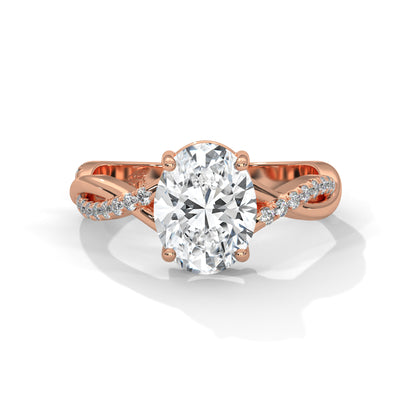 Kyra- Oval Cut Twist Band Engagement ring