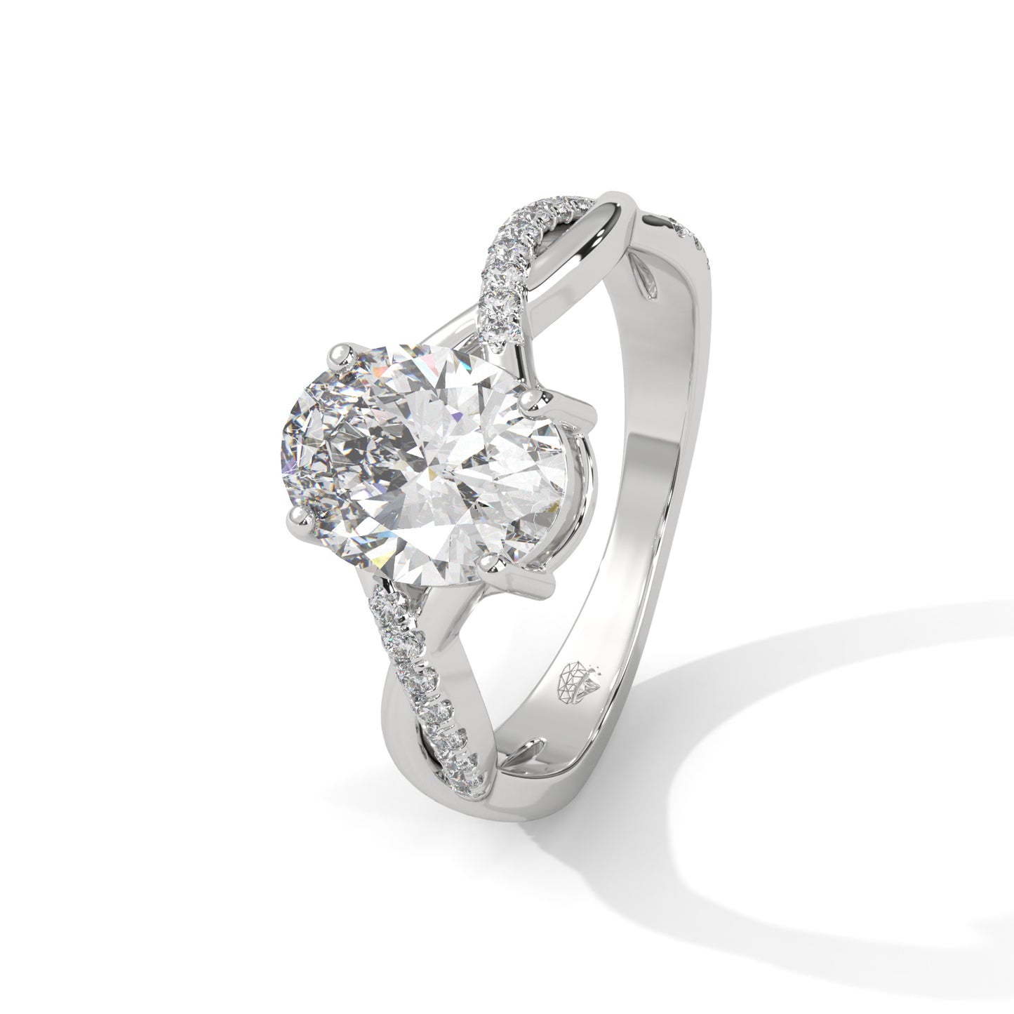 Kyra- Oval Cut Twist Band Engagement ring
