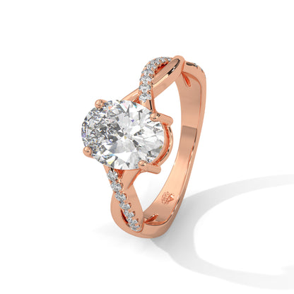 Kyra- Oval Cut Twist Band Engagement ring