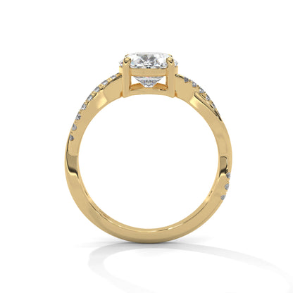 Kyra- Oval Cut Twist Band Engagement ring