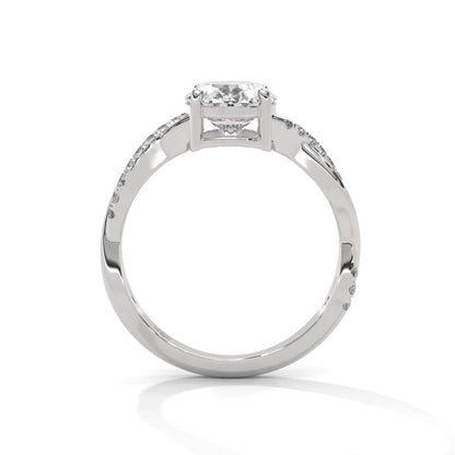 Kyra- Oval Cut Twist Band Engagement ring