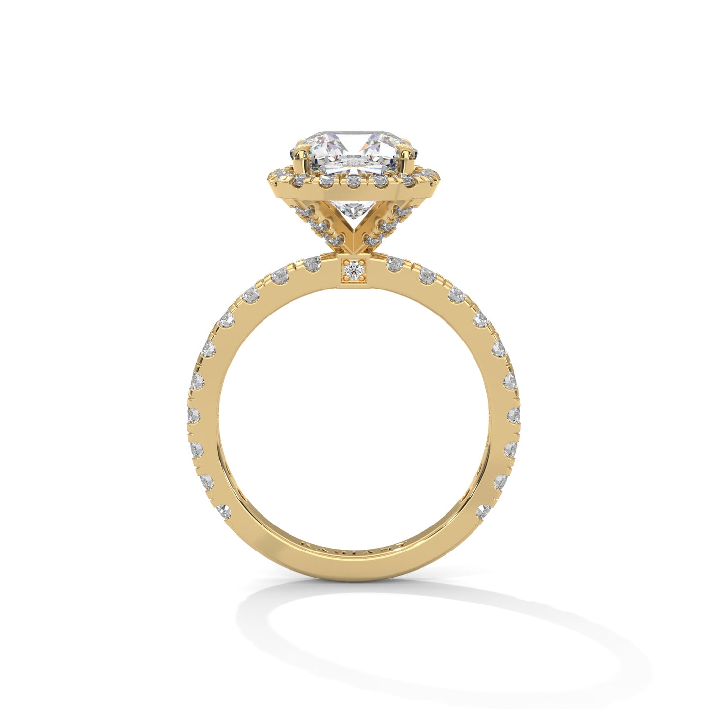 Rachel - Cushion Cut Diamond with Halo on a Pavé Band