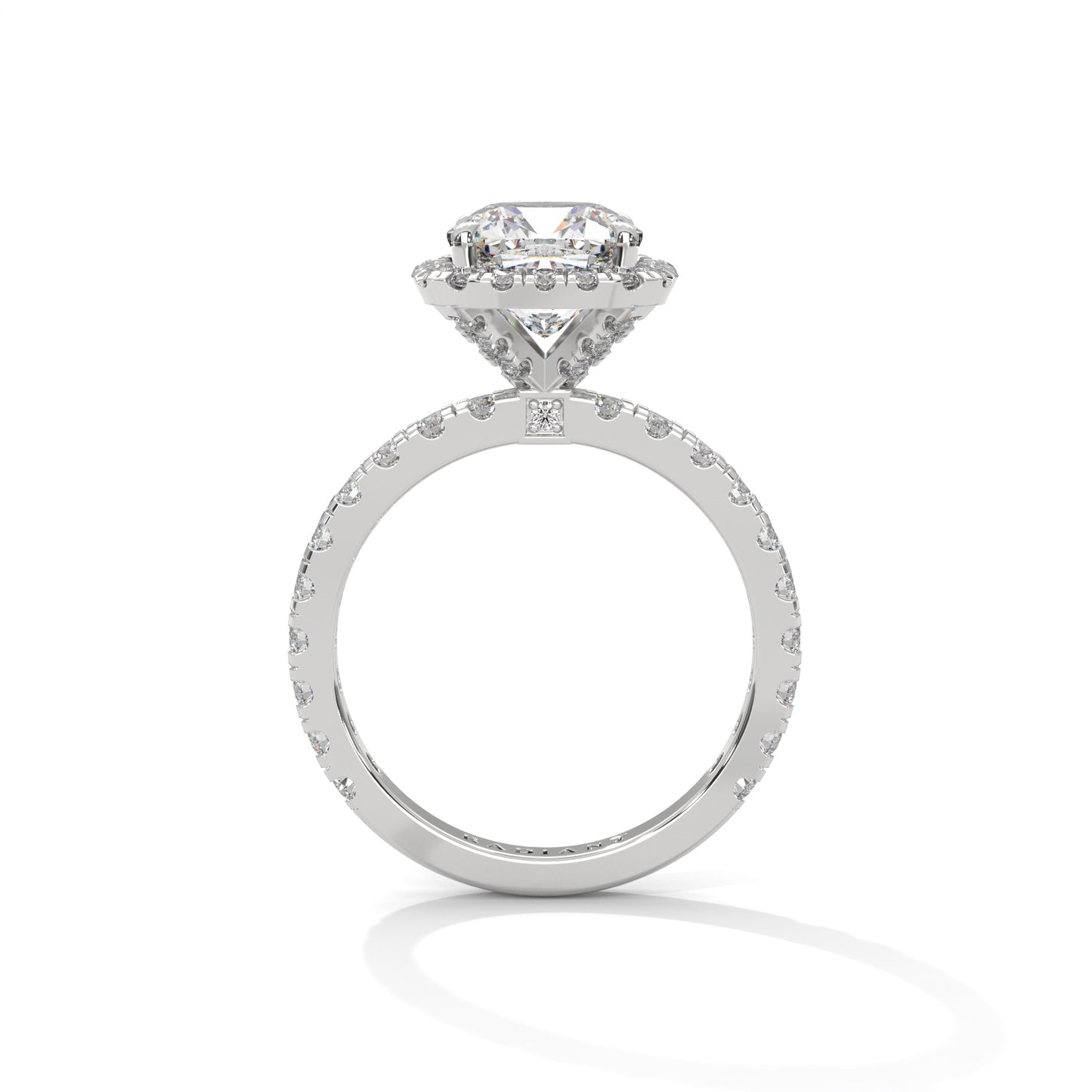 Rachel - Cushion Cut Diamond with Halo on a Pavé Band