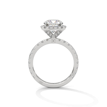 Rachel - Cushion Cut Diamond with Halo on a Pavé Band