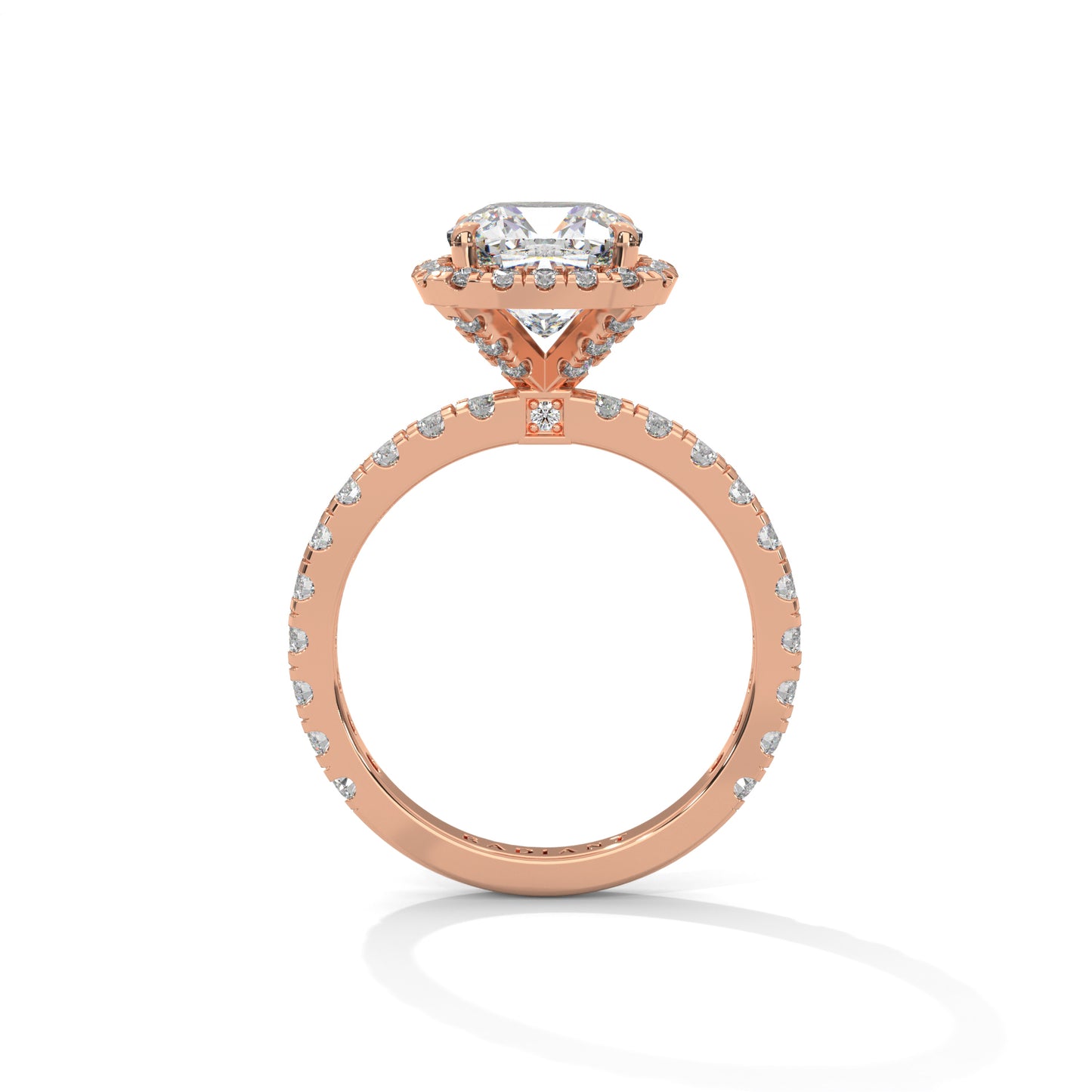 Rachel - Cushion Cut Diamond with Halo on a Pavé Band