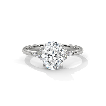 Isabella - Oval Brilliant cut with Side Delicate Halo
