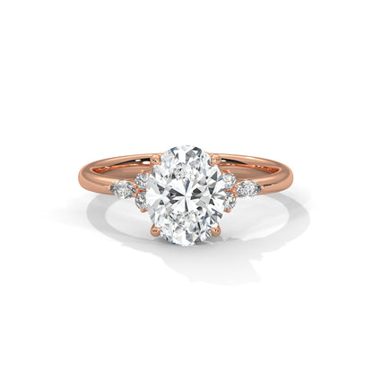 Isabella - Oval Brilliant cut with Side Delicate Halo