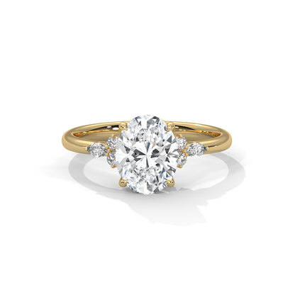 Isabella - Oval Brilliant cut with Side Delicate Halo