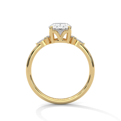 Isabella - Oval Brilliant cut with Side Delicate Halo