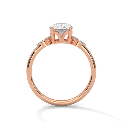 Isabella - Oval Brilliant cut with Side Delicate Halo