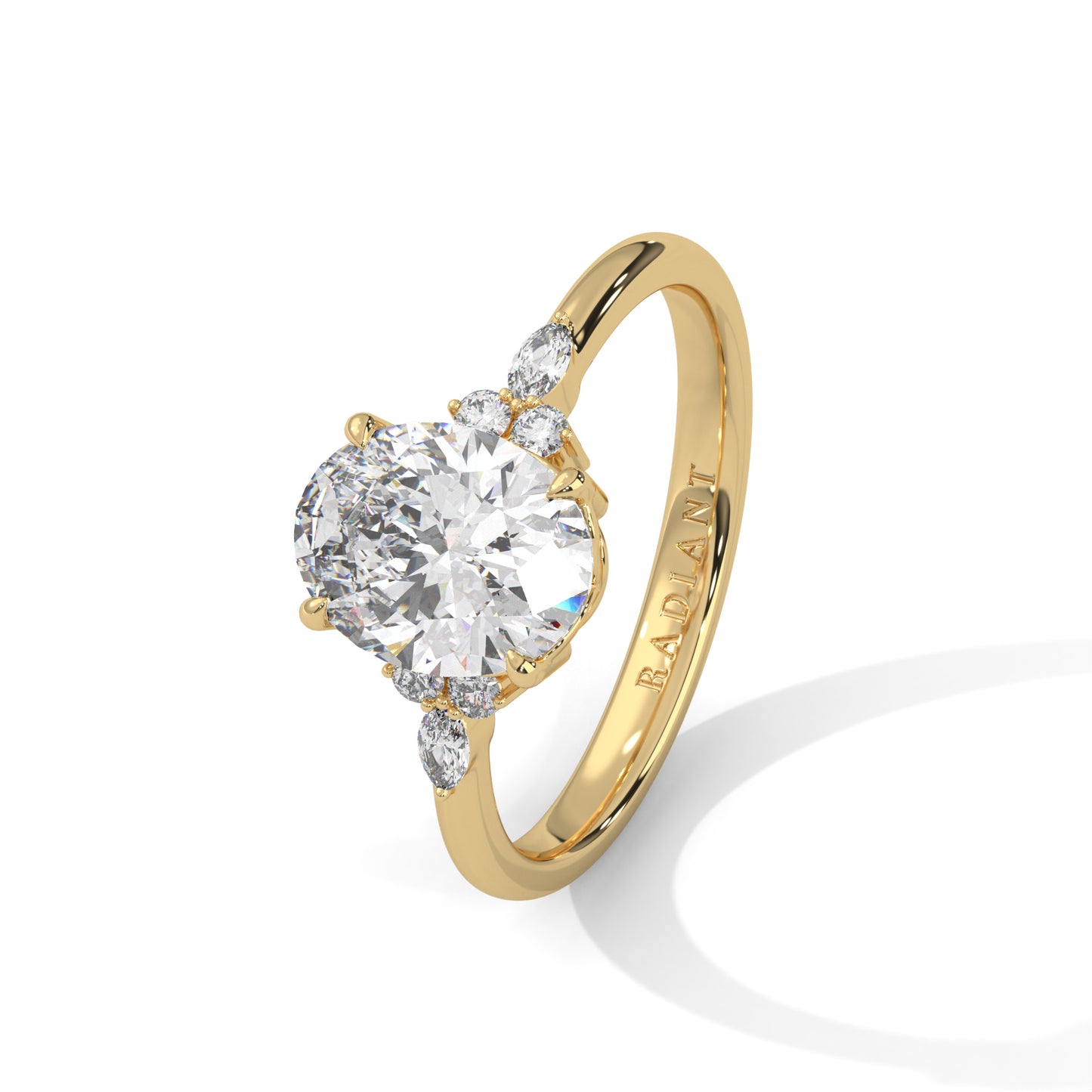 Isabella - Oval Brilliant cut with Side Delicate Halo