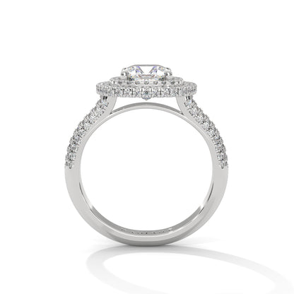 Zoe- Cushion Cut with Double Halo