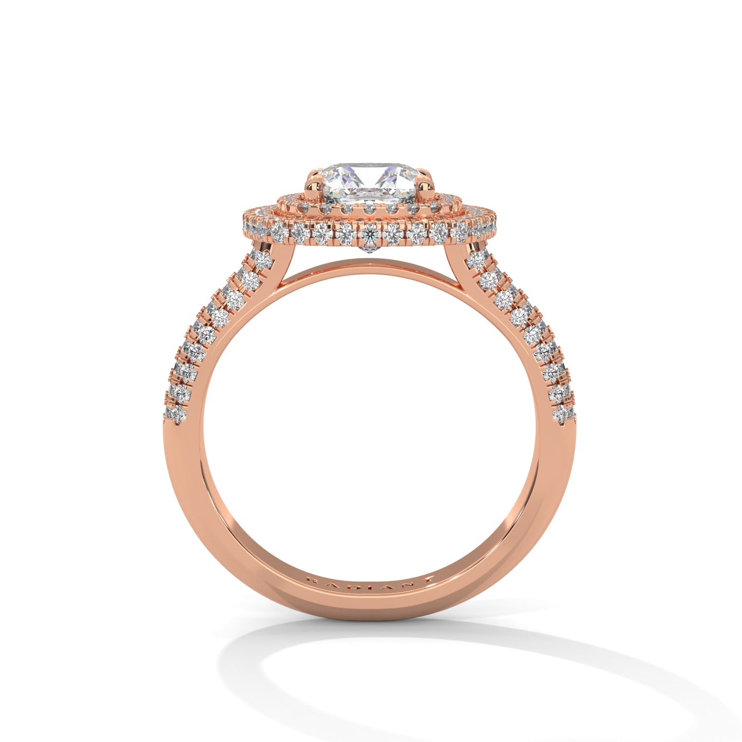 Zoe- Cushion Cut with Double Halo