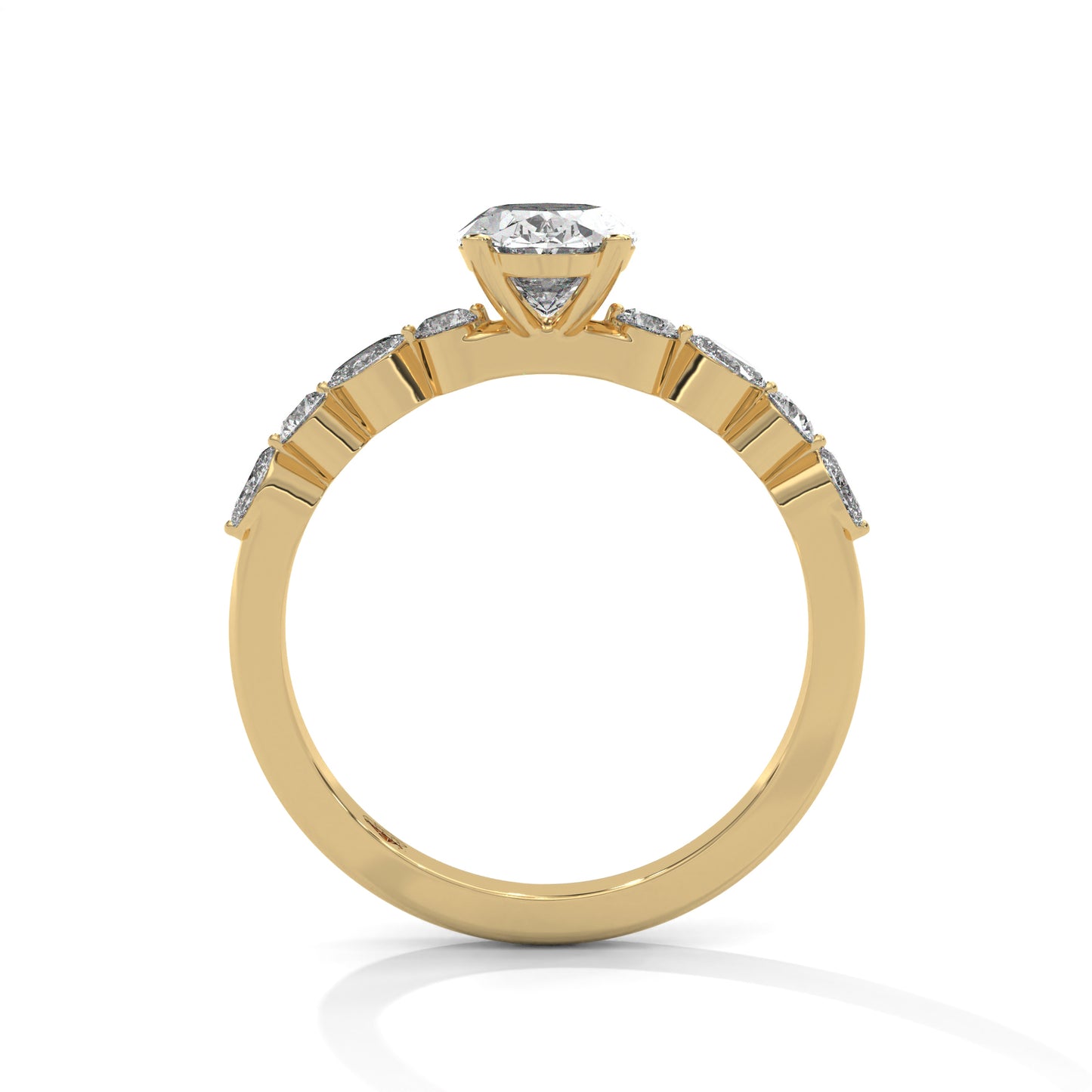 Julia - Oval Cut Diamond with Marquise Pavè Band