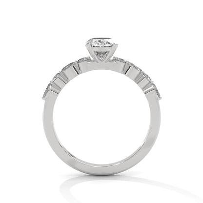 Julia - Oval Cut Diamond with Marquise Pavè Band