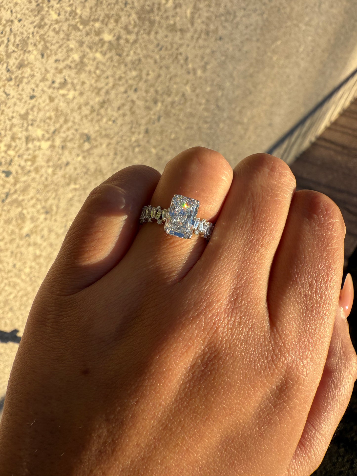 Erica - Radiant Cut Centre Stone with Fancy Baguette and Round Band