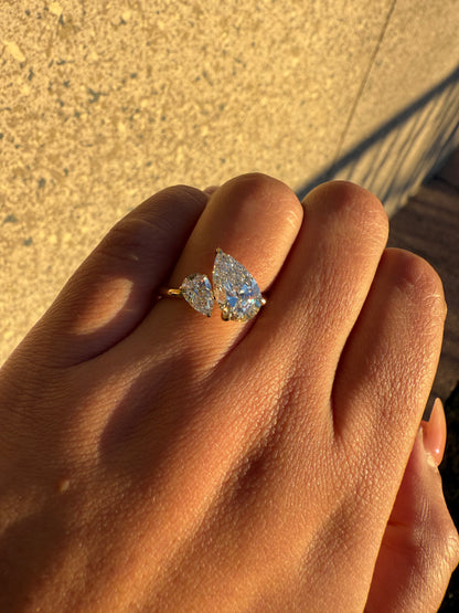 Aashi - Pear Lab Grown Engagement Ring