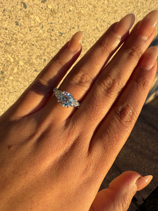 Aanya - Round Lab Grown Trilogy Engagement ring