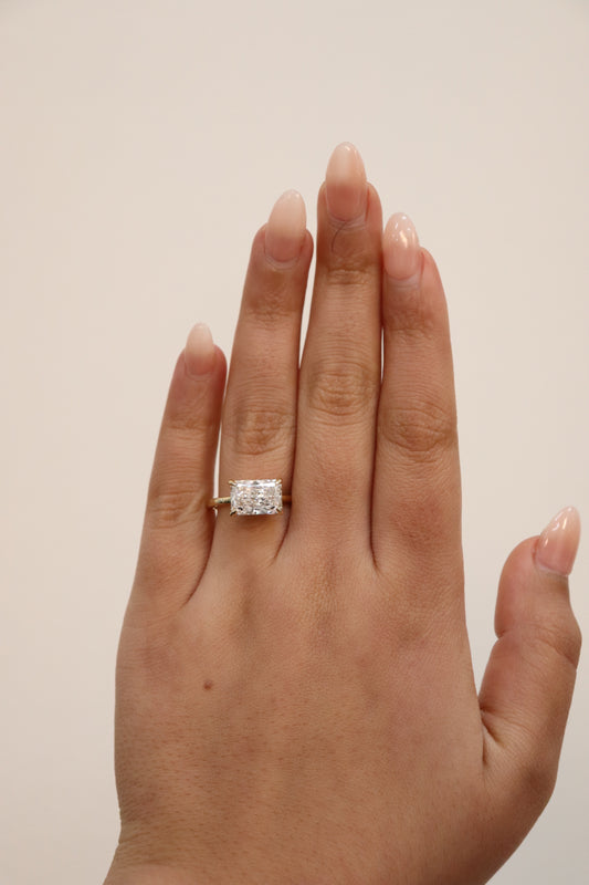 Alisha- Radiant East West Set Solitaire