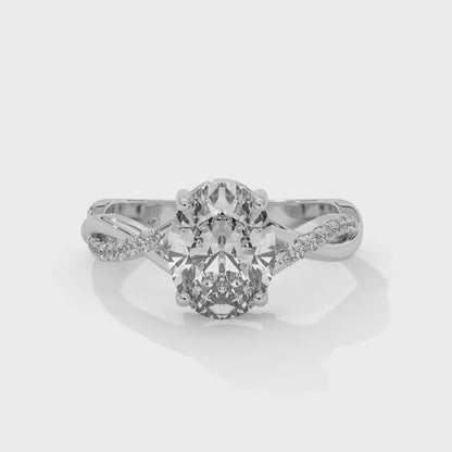 Kyra- Oval Cut Twist Band Engagement ring