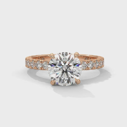 Lara - Round Brilliant Cut Diamond with Hidden Halo