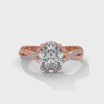 Kyra- Oval Cut Twist Band Engagement ring